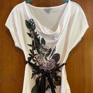 H&M floral shirt with cow neck